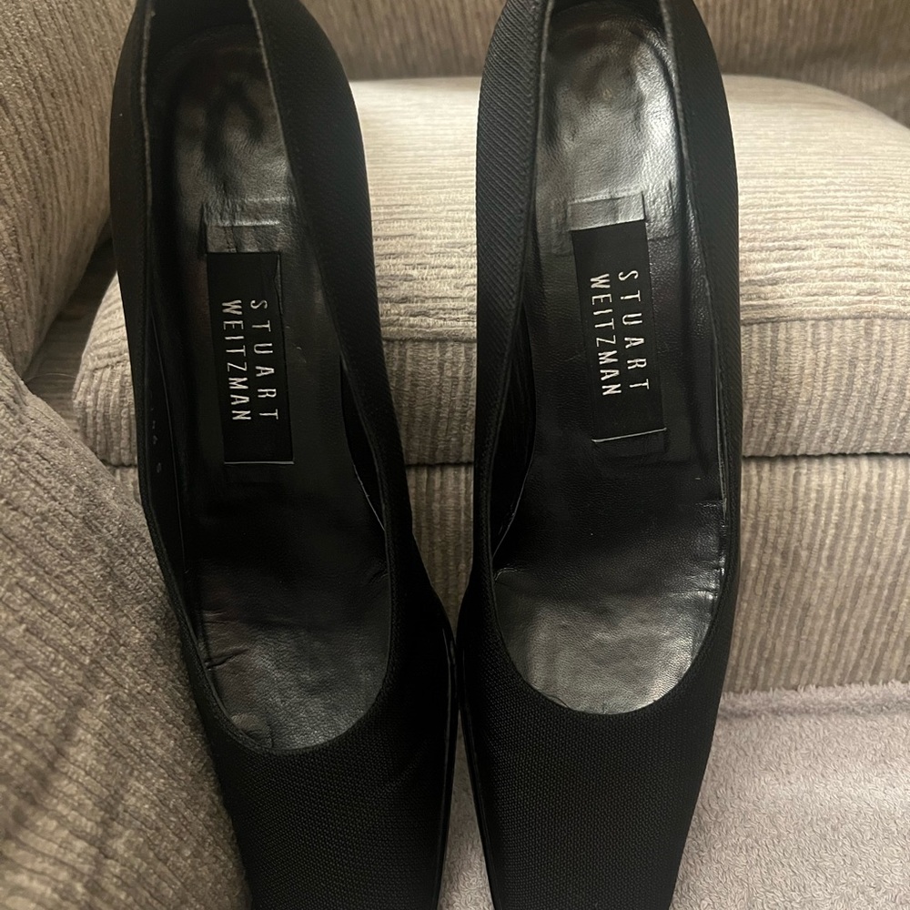 Stuart Weitzman 90s Black Block Heels Size 8.5